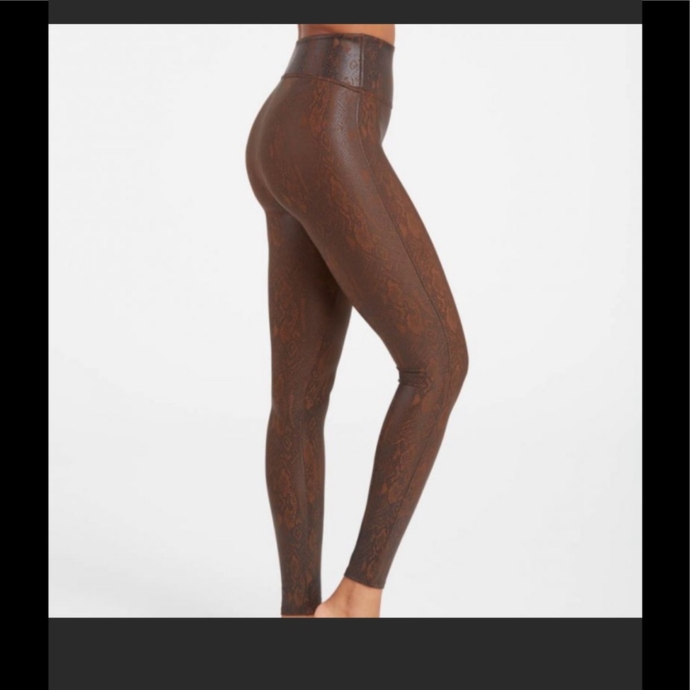 SPANX Animal Print faux leather leggings